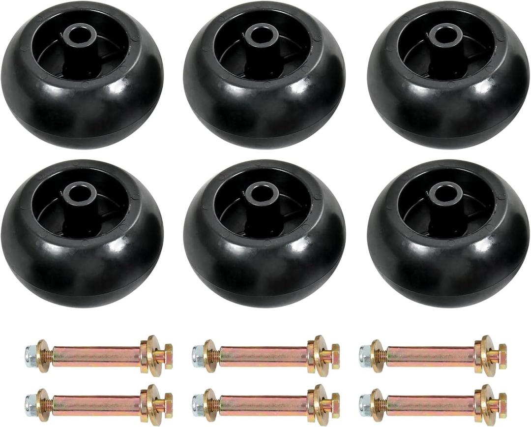 6Pcs Lawn Mower Anti Scalp Deck Wheel Kit Compatible with Bad Boy 022-5234-98 Exmark 103-3168 103-4051 103-7263 1-603299 & Many Bore 5/8 Wheel Size