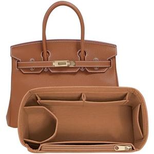 LOUKAYCCI Felt Purse Organizer insert for birkin 25 bag organizer Handbag Insert (EarthColor, BK25)