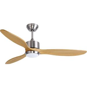 Ovlaim 60 inch Smart Ceiling Fan with Light Remote Control, Dimmable Led Quiet DC Motor Wood Ceiling Fan for Living Room, Bedroom, Patio