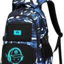 Bluboon Rolling Backpack with Wheels Kids Backpack for Boys Teens Wheeled Bookbag Kids Luggage Travel Hiking