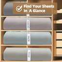 6 x Bed Sheet Organizer Bands,Sheet Organizer and Storage for Linen Closet -Bed Sheet Bands for Organizing-Sheet Labels for Bedding,Elastic Bands for Sheets,Bedding Sheet Keepers Straps(Queen 4PCs Pack)