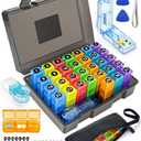 Monthly Pill Organizer 3 Times a Day – Yonlog Large Medicine Box with Weekly Travel Bag, Pill Cutter, Easy-Open Pick, Pill Taker Tool, and 2 Medication Stickers (Black, 3 Times a Day)