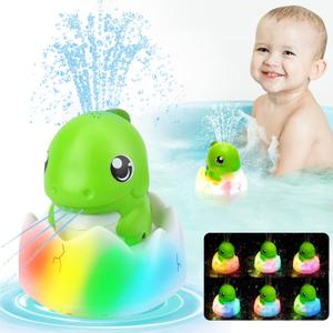 Gigilli Baby Bath Toys, Baby Easter Basket Stuffers Easter Gifts Dinosaur Baby Toys, Light Up Bath Toys Sprinkler Bathtub Toys for Kids Ages 1-3, Toddlers Baby 6-12-18 Months Baby Birthday 1 2 3 Gifts