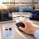 PHILIPS Ergonomic Wireless Mouse, Multi-Device Bluetooth (USB-A/C) for Laptop & Mac/PC, Silent Productivity Mouse with Side Scroll, 5-Level DPI Rechargeable Computer Mouse, Right-Handed Comfort
