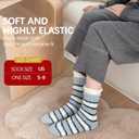 Womens Fuzzy Socks Cozy Fluffy Winter Warm Slipper Socks Microfiber Soft Home Sleeping Socks for Women 5 Pairs (Medium, Solid Color Combination)