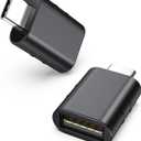 Syntech USB C to USB Adapter Pack of 2 USB C Male to USB3 Female Adapter Compatible with iPhone 16 Pro Max MacBook Pro Air 2023 iMac iPad Mini Pro, Other Type C or Thunderbolt 4/3 Devices, Space Black (1.08 X 0.65 X 0.32 Inch, Space Black)