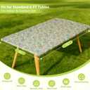 2 x Rectangle Picnic Table Cloth, Elastic Waterproof Fitted Vinyl Tablecloths for 6 Foot Tables, Wipeable Flannel Backed Table Covers for Dining, Camping, Outdoor(Mulberry,30"x72")