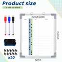 Lincia in and Out Magnetic Dry-Erase Board 16" x 12" Aluminum Framed White Board with Lines 21 Names with Magnetic Dry-Erase Marker, Eraser, and 20 Magnets Wall-Mounted for Office Employee
