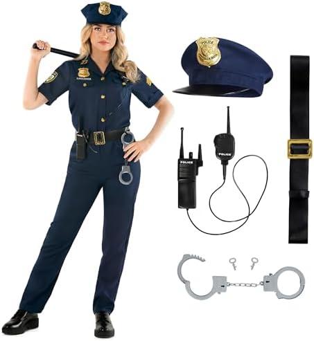 Morph Police Officer Costume - Adult Women's Cop Costume, Size M