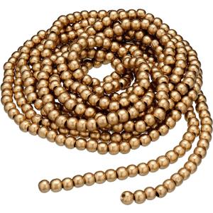 Christmas Wooden Bead Garland Wood Bead Garland Christmas Tree Decorations for Xmas Holiday Favors, 12 Feet (Gold)