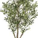 VIAGDO Artificial Olive Tree 8ft (2.4m) Tall Fake Potted Olive Silk Tree with Planter Large Faux Olive Branches and Fruits Artificial Tree for Home Office Living Room Decor Indoor, 1296 Leaves