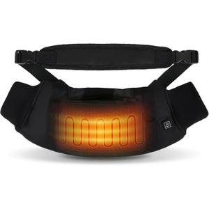 Heated Hand Warmers Pouch Electric Heated Hand Muff with 3-Level Heat Setting, Adjustable Strap, 2 Pocket, and USB Plug Hand Warmer Pouch for Hunting, Football, Golf, Fishing, Camping, Black (No Power Bank)