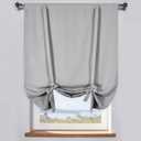 DONREN Light Grey Balloon Roman Blind - Window Tie Up Shades for Campers/Bathroom Window/Thanksgiving (1 Piece 34 W by 63 L)