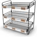 DS THE DISPLAY STORE Black 3 Tier Candy Display Rack – Chip Display for Snack Vendors, Food Trucks, Concession Stands & Retail Storefronts