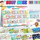 Busy Book for Toddlers 3+, Preschool Learning Activities with 30 Themes Prek Preschool Workbooks, Montessori Educational Learning Toys for Autism Sensory Travel toys,Back to School,Easter Gifts