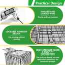 Garden Wire Cloches For Plants Extra Large 13.2" X13.2" X16.7" Rustproof Plant Cages For Outdoor Plants Protectors From Animals With Openable Top Cover & Stakes Plant Cages To Keep Animals Out (4 PCS)