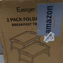 2 Pack Breakfast in Bed Tray for Eating, 16.92 x 12.6 Inch Bed Table Tray with Folding Legs & Handles, Bamboo Food Lap Trays Fits for Adult Kids Eating/TV/Surgery Recovery by Easoger. Set of 2