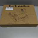 Dish Drying Rack Kitchen - Dish Racks for Kitchen Counter Space-Saving, Dish Drainer with Automatic Drain and Adjustable Spout, Dishwasher Rack with Cutlery Holder, 16.5" D x 11.6" W x 6.6" H (1 Tier - Black)