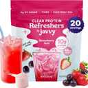 Javvy Clear Protein Powder with Clear Whey Protein, Strawberry Berry Acai, EXP: 05 29 2026
