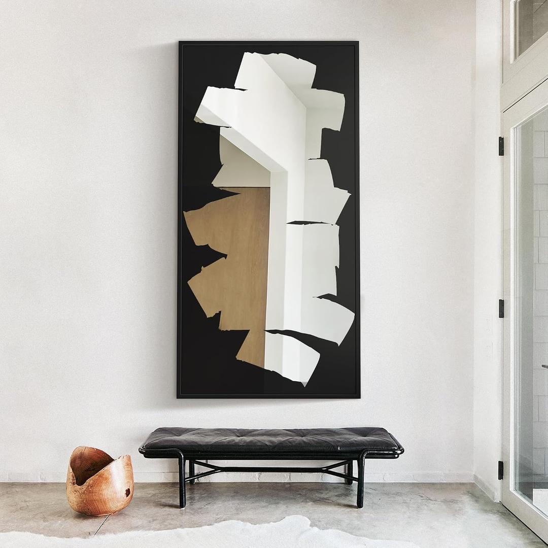 Wall Mirror, Full Length Floor Mirror, Mirror Decorative Wall Art with Graffiti Design, Large Full-Length Mirror for Hallway, Living Room 28"X56"