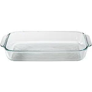 Pyrex Basics 3 Quart Glass Oblong Baking Dish, Clear 8.9 Inch X 13.2 Inch - 3 Qt