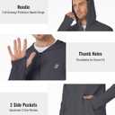 Roadbox Men's UPF 50+ Sun Protection Hoodie Jacket Lightweight Zip Fishing Hiking UV Shirts with Pockets and Thumbholes (Gray, XL)