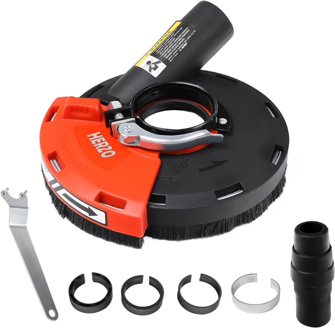 HERZO Dust Shroud for Angle Grinder 4/4.5/5 inch Universal Surface Grinding Shroud (125MM)