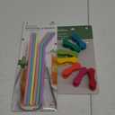 Biosmart Silicone Straws With Brush 7 Count, 1 Ea AND JACENT CULINARY ELEMENTS RAINBOW BAG Clips