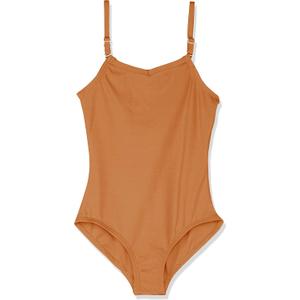 Capezio Girls' Team Basic Camisole Leotard with Adjustable Straps (Medium, Suntan)