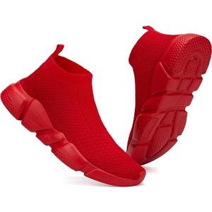 Casbeam Running Shoes Ladies Slip on Tennis Walking Sneakers Lightweight Breathable Comfort Work Gym Trainers Stylish Shoes, Red, 43