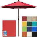 EliteShade USA 10-Year-Non-Fading 9Ft Market Patio Umbrella, UPF 50+ UV Protection Performance Sun Umbrella, Heavy Duty Commercial Grade Outdoor Table Umbrella with Crank & Tilt, Windproof Vented Top for Garden, Pool, Deck and Outdoor Playsets, Logo Red