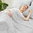 Cozy Bliss Cooling Throw Blanket for Hot Sleepers 50"x70", Q-Max 0.45 Cooling Comfort, Cold Blankets for Night Sweats Sleeping, Ultra-Cool Lightweight Breathable Blanket for Couch Bed, Mist Grey