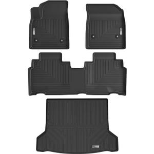 Floor Mats & Cargo Liner for 2023 2024 2025 Cadillac Lyriq,1st 2nd Row with Trunk Mat,TPE All Weather Protection Slush Floor Liner Black