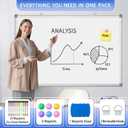 Grtard 36" x 24" Magnetic Dry Erase Board, Large Hanging Magnetic White Board with Aluminum Frame, Smooth Writing Presentation Whiteboard Suitable for Home, Office, Classroom & Kitchen