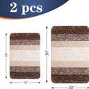 OLANLY Bathroom Rug Set 2 Piece, Soft Absorbent Microfiber Bath Rug Set, Non-Slip, Machine Wash Dry, Plush Shaggy Bath Mats for Bathroom (30"x20"+24"x16", Brown)
