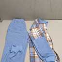 2Pcs Kids Boys Flannel Plaid Shirt Tops Pants Set Hoodie Sweatsuit for Fall Winter Spring Outfits  (9-10 Years)