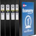 Avery Standard View 3 Ring Binders, 1" Round Rings, 175-Sheet Capacity, 1.4 Inch Wide Spine, Black Binders, Ideal for Lightweight Organization and Occasional Referencing (4-Pack of 19203)