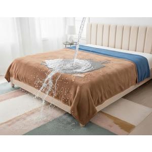 Bedding Aid King Size Waterproof Blanket – Spill-Proof, Water-Resistant Flannel Blanket for Bed, Couch, Kids & Pets Protection, Reversible Cozy Design (Velvet Brown & Twilight Blue, 90x108)