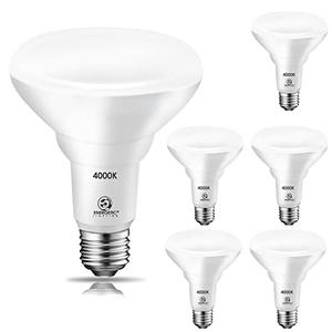Energetic 5 Pack 75W BR30 LED Recessed Light Bulb, Dimmable, 900 Lumens, Cool White 4000K, E26 Base, Indoor Flood Light for 5/6 Inch Cans