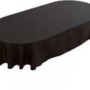 Oval Tablecloth 54 x 72 Solid Black Polyester Table Cloths Washable Fabric Table Cover for Dining Table Water Resistant Outdoor Table Cloth