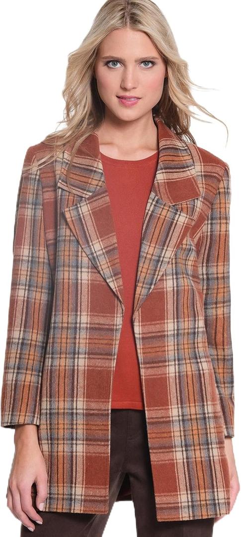 MULTIPLES womens Long Sleeves Open Front Long Lined Jacket (X-Large)