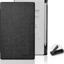 CoBak Case for Remarkable Paper Pro Move 7.3 inch 2025, Hard Back Shell Protective Lightweight Auto Wake/Sleep Smart Folio Cover with Built-in Pen Holder and Nibs Holder (Black)