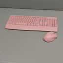 MEETION Wireless Keyboard and Mouse, Full-Sized Cordless Keyboard with Wrist Rest and 3 DPI Adjustable Mouse, Keyboard and Mouse Set with 2.4GHz USB Receiver, for PC/Computer/Laptop/Windows/Mac, Pink