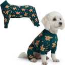 Spark Paws Dog Christmas Pajama, Dog Recovery Suit Male, Onesie, Ultra-Soft and 4-Way Stretch, for Small Medium and Large Breeds - Gingerbread Man - M (M: 10-15lbs)