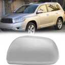 Moonlinks Compatible with Toyota Highlander 2009 2010 2011 2012 2013 2014 Left Side Mirror Cover Replacement, Silver Tone Left Driver Side Door Rearview Mirror Cap Trim