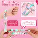 2 x Sureio Breast Cancer Awareness Party Favors for Women Beaded Bracelet Pink Ribbon for Charity Fundraiser Inspirational Gifts (Multicolor)