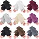 9 Pairs Summer Fingerless Gloves Half Finger Sun Protection Touchscreen Driving Gloves for Adult