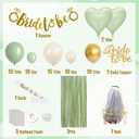 Bachelorette Party Decorations, Bride To Be Decorations Olive Green Gold Beige Balloons with Bride To Be Sash, Banner, Cake Toppers, White Veil, Heart Foil Balloons Green Fringe Curtain Backdrop