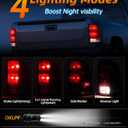 OKLPF Rear Brake Tail Light Compatible With 2007-2014 GMC Sierra 1500 2500HD 3500HD Replace 25958484 25958485,Replace Red Taillight Assembly,Driver and Passenger Side,Included Bulbs and Harness