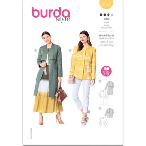 Burda Style X06041BURDA Misses' Coat and Jacket Sewing Pattern Packet, Design Code B6041, Sizes 8-18 (34-44)